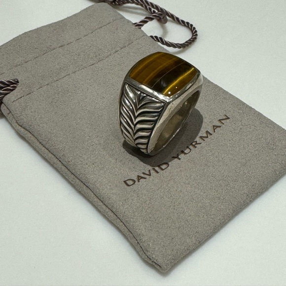 David Yurman Tigers Eye Signet Ring - Siz 10 - Picture 7 of 8